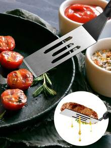 Mini Style Pancake Fruit Pan Fry Shovel Teppanyaki Beef Chop Shovel Japanese Cuisine Small Leaky Shovel Cooking Tool Japanese Cuisine Shovel Teppanyaki Stainless Steel Beef Chop Shovel Browni Tiramisu Cake Small Leaky Shovel Cooking Tool - Multicolor - View 5