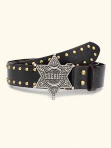 1pc Fashionable Punk-Style Wide Belt With Rivets For Women's Jeans Universal Belt - Belt - View 4