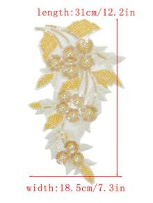 20 piezas/paquete, colores surtidos, nuevos parches de aplicación de cristal de strass bordados en 3D, adecuados para decoración de ropa, reparación, accesorios de vestidos de novia DIY, manualidades de bordado y costura - Multicolor - Ver 28