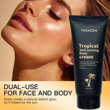 FATAZEN Tanning Cream 100g, Plant Extract Essence, Delicate Texture, Bronze Color, Adds Sun-Kissed Tone, Suitable For Daily And Outdoor Use. Summer, Gift. Tan Without Sunlight. Tan Without Sunlight. Bronze Color - Black - View 3