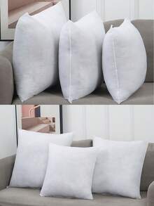 1个/2个/3个白色枕芯，多种尺寸枕垫，超柔软纤维填充，方形装饰枕，简约时尚，适合家居装饰、客厅沙发、卧室、户外/情人节/母亲节装饰。 - 白色 - 查看 6