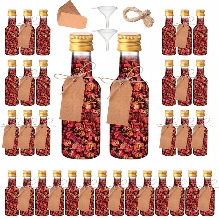36/4个迷你胡椒粉瓶、调料罐、塑料样品瓶、可重复使用迷你瓶，适用于蜂蜜、坚果酱、果酱、芝麻、盐、糖等。非常适合杂货店、厨房收纳、调料分装、干货储存、户外聚会、露营、野餐。 - 透明2 - 查看 9