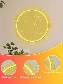 Customized Neon Sign For Nail Salon, Personalized Nail Art Neon Sign Designed Specifically For Nail Salons, USB-Powered LED Nail Art Wall Decor Sign. - The Perfect Choice For Personalized Gifts And Beauty Studio Decor! - Multicolor - View 4