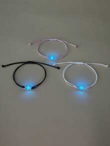 ATLVXJL Bộ 3 vòng tay bằng thép không gỉ hình ngôi sao phát sáng trong bóng tối, biểu tượng tình chị em và tình bạn, phụ kiện trang sức thường ngày dành cho nữ, thích hợp để đeo hàng ngày và làm quà tặng ngày Valentine. - Nhiều màu - Xem 7