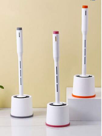 Long Handle Toilet Brush, Liquid Dispenser Toilet Brush, Silicone Toilet Brush With Soap Dispenser, Soft Bristles Seamless Cleaning, No Drilling Required, Bathroom Hygiene, Space Saving, Modern Bathroom Accessory, Lightweight Design, Hygienic Material, Essential For Apartment & Home