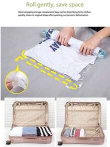 真空收纳袋套装，节省空间，真空密封袋，适用于衣物、床上用品、毯子等收纳整理 - 無色 - 查看 5