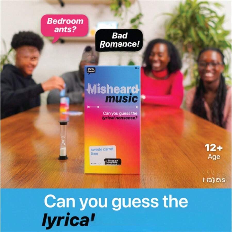 Misheard Music - Bài hát hoặc nghệ sĩ với 500 thẻ lời bài hát vô nghĩa, một trò chơi âm nhạc và thẻ bài vui nhộn, siêu thú vị dành cho người lớn và thanh thiếu niên, hoàn hảo cho các buổi tụ họp bạn bè, tiệc tùng, họp mặt gia đình và đêm chơi trò chơi ngày lễ - Một trò chơi không thể thiếu; Hãy cùng chơi nào! - Nhiều màu - Xem 1