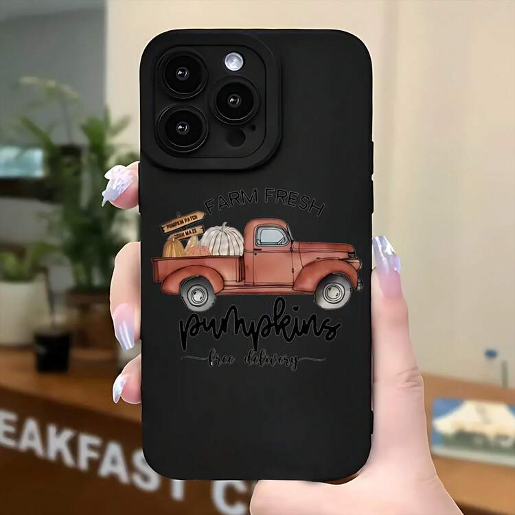 2026 nueva funda de teléfono mate, funda de teléfono diseño de camión vintage con calabazas frescas de granja para iPhone 17 14 13 12 11 Pro Max y  Galaxy S23 S22 S21 S20 Plus, funda protectora para teléfono, regalo de pareja para él y ella, presente de vacaciones - Azul Klein - Añade 5