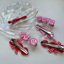 2pcs Heart-Shaped Button Hair Clips, Cute Front Bangs/Side Bangs Hairpins For Women And Girls, Hair Accerssories