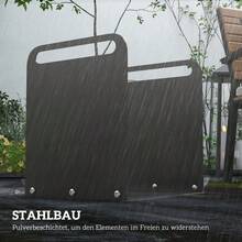 Outsunny Log Holder 36.5 X 30 X 36 Log Holder With Handles, Outdoor/Indoor Log Holder, Up To 30 Kg, Steel, Black - 1 - 查看 4