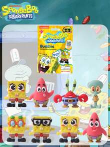 1PC Officially Licensed SpongeBob Blind Bag SquarePants Mystery Box 3D Figurines Random One Cute Collectible Ornament Desk Decor Fun Unboxing Surprise Gift SpongeBob SquarePants Patrick Krabs Squidward Stocking Stuffers Party Birthday Christmas Gift For Friend Family