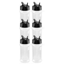 6/12 piezas Envase impermeable de 3.5 onzas con tapa de rosca negra, contenedor transparente portátil, adecuado para polvo de especias, chile y sal, toallas de papel de cocina y accesorios de almacenamiento de cocina