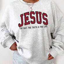 Winter Clothes For WomenChristian Sweatshirt Jesus Sweatshirt Faith Sweatshirt - Crewneck Love Like Jesus Pray Sweatshirt-New Autumn/Winter Collection: Unisex Relaxed Fit Long-Sleeve Crew Neck SweatshirtLoose And Comfortablewinter Clothes For Women Christmas Outfit Women - 灰色 - 查看 6