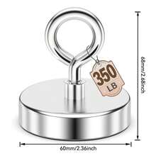 1 nam châm dụng cụ câu cá siêu mạnh, nam châm tròn chịu lực cao, nam châm neodymium cỡ lớn dùng để gỡ thẻ, lực hút mạnh, công suất cao, thích hợp cho việc thu hồi đồ vật ở hồ, sông, bãi biển và sân vườn. - Bạc - Xem 12