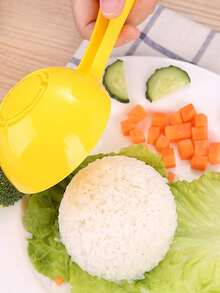 1 Set Semi-Circle Rice Ball Mold - Plastic Rice Ball Mold + Rice Spoon, DIY Bento Box Tool, Suitable For Kids Food/Student Meals, Non-Stick Easy Release, Back To School Essential - Multicolor - View 6