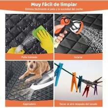 Cubre Asientos para Auto Perro, Cojín para Asiento de Coche para Mascotas, Antideslizante, Impermeable, a Prueba de Arañazos, con Ventana de Malla, Cuerda de  y Correa para Perros(default) - Multicolor - Ver 9