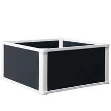 Outsunny Raised Planter, 60x60x30cm Plant Box With Drainage Function, Made Of Plastic For Vegetables And Herbs, Grey - 1 - View 9