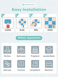 1/18pcs Self-Adhesive Faux Stone Ceramic Tile Stickers, Kitchen Backsplash Wall Decals, Bathroom Wall Stickers, Waterproof & Mildew Resistant, 15cm X 30cm - Multicolor - View 4