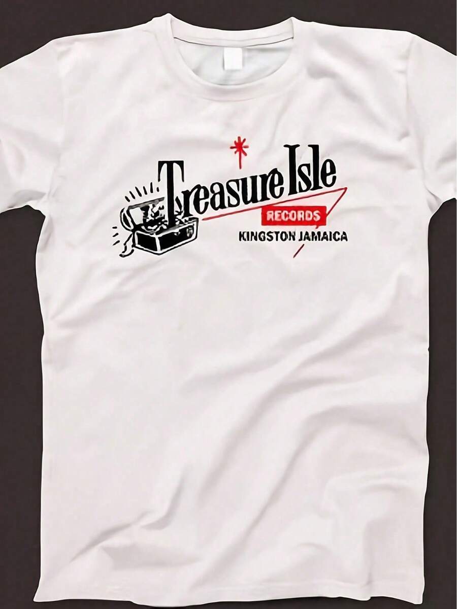 Treasure Isle Records T-Shirt 013 Retro White Unisex Graphic Tee - 黑色 - 查看 1