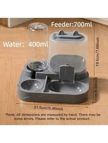 2-In-1 Cat Food And Water Bowls Set, Dry And Wet Separation, Durable Plastic Material, Pet Feeding And Watering Station, Easy To Clean, Suitable For Various Pets To Supplement Water And Healthy Feeding.