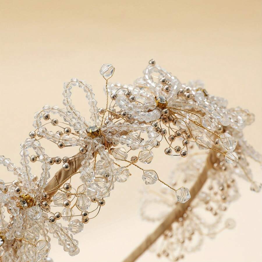 1 chiếc nơ đeo cổ kiểu dáng giản dị đính pha lê giả, phụ kiện hoàn hảo cho ngày Valentine. - băng đô - Xem 1