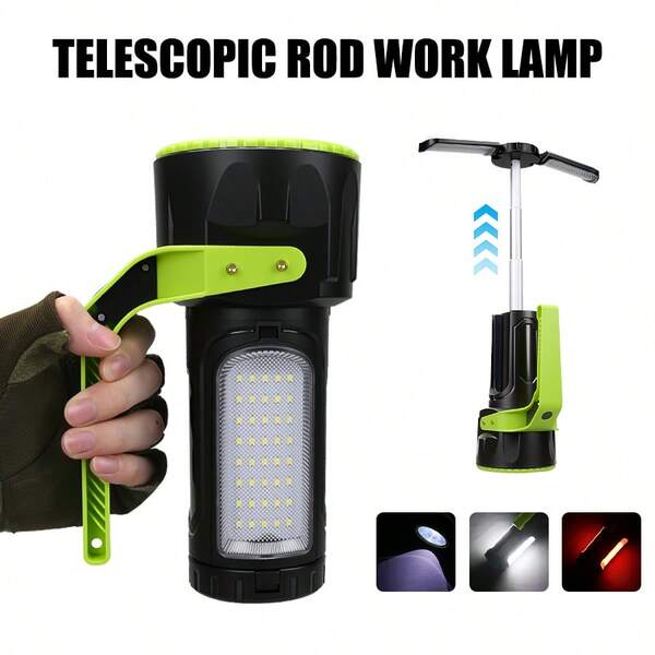 1pc Long-Lasting & Type-C Fast Charge Portable Flashlight For Long Trips, Accurate Power Display, 4 Modes (High/Low/Red/Strobe), Easy Switching