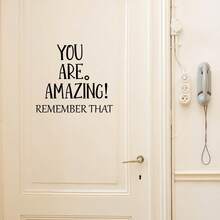 1 pieza Vinilo duradero con autoadhesivo - Impresión de cita inspiradora - Fácil de instalar, adecuado para dormitorio, entrada, sala de estar, porche - Transforma la decoración de tu hogar - Multicolor - Ver 5