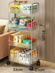 1pc Multifunctional Transparent Acrylic Plastic Storage Cart, 3/4 Layer - Multifunctional Mobile Storage Rack For Kitchen, Bathroom, Cosmetics, Beauty Products, Office Organization | Modern Storage Cart | Durable Plastic, Bathroom Storage Organizer, Utility Cart, Rolling Storage Cart Storage Rack, Suitable For Snacks, Beauty And Personal Care Products - Perfect For Bathrooms, Offices, Laundry Rooms, Etc - 4-layer Standard Model - View 12