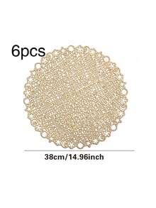 1/4/6pcs Star & Moon Woven Placemats, Suitable For Dining Table Decor, Party Tablecloth, Holiday Event - Multicolor - View 13