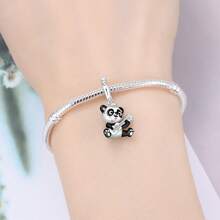 1 Pc Silver Plated Charm Animal Concert Panda Guitar Pendant & Elephant Drumming Bead & Hamster Bead For Original Bracelet Necklace DIY Jewelry Making Fit Women Birthday Gift