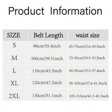 1 件女士时尚波西米亚风格 PU 仿皮圆扣腰带，适合日常穿着夏季、秋季、万圣节 - 黑色 - 查看 4