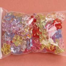 100Pcs 14mm Multicolor Spacer Loose Beads With Hole Flower Shape Handmade Material - 100 hạt cánh hoa 14mm - Xem 7