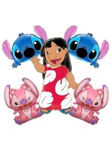 史迪奇气球、莉萝气球、夏威夷主题派对装饰、莉萝铝箔气球，适合生日派对装饰，也适合返校季和圣诞节。 - 彩色 - 查看 7