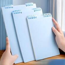 Pastel Blue Spiral Notebook, Single Piece Wirebound Journal With Smooth Paper For Notes, Journaling & Office Use, Portable Aesthetic Notebook For School, Home & Daily Planning - Màu xanh lam - Xem 7