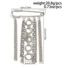 复古链条流苏安全别针胸针，百搭配饰，可搭配各种服装，彰显个性，是派对、购物和自拍的理想之选，也是送给朋友的精美小礼物，更是情侣间的甜蜜点缀——送给她/他。