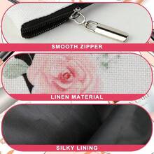 Blisswave Kosmetiktasche mit Namen, personalisierte Kosmetiktasche von A bis Z, hochwertiger Metallreißverschluss, exquisites Druckdesign, gefüttert, personalisierte Geschenke für Frauen undädchen (weiß) - V - Übersicht 6