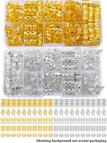 100 hạt cài tóc mini kiểu Bohemian, vòng tóc rỗng cổ điển, kẹp tóc bằng hợp kim, phụ kiện tóc, trang sức tóc tết - Phối màu - Xem 3