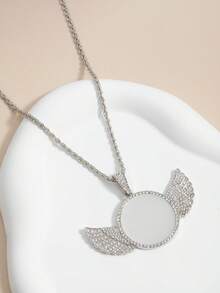 Fashionable European & American Hip-Hop Style Rhinestone Wing Pendant Necklace, Versatile & Unique Valentine's Day Accessories - Necklace - View 9