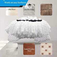 Spin Mop Head Replacement, Base, Mop Handle Compatible For O-Cedar EasyWring - Include 2 Microfiber Refills, 4-Section 30-59in Handle, 1 Cover And 1 Scrubber (1-Tank System) - Màu B - Xem 6