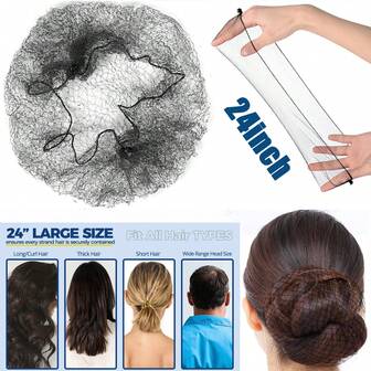 20Pcs Durable Nylon Hair Net For Bun Hair Hair Style Tool Black Beige Brown 5Mm Hair Net For Wigs Mesh Hair Styling Hairnets