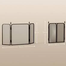 HOMCOM Fireplace Screen, 3-Panel Folding Fireplace Screen, Fire Protection Screen For Living Room, Bedroom, Metal, 96 X 56, Black - 1 - View 7