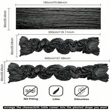 1pc Solid Color Cheesecloth Table Runner, Bohemian Style Polyester Tablecloth For Party Wedding Banquet Decoration - Baby Blue - View 6