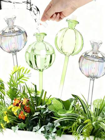 1/3/4pcs Automatic Plant Watering Devices, Indoor/Outdoor Plant Watering Globes, Cute Decorative Design, Easy Plant Care, Ideal Gift For Plant Lovers