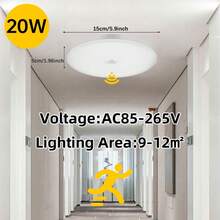 CANMEIJIA Đèn trần LED cảm biến chuyển động, phù hợp cho hành lang, phòng khách, phòng ngủ, phòng làm việc, tủ quần áo, nhà bếp, nhà kho, văn phòng, studio, cửa hàng. Chọn kích thước phù hợp dựa trên nhu cầu sử dụng của bạn. Hoạt động với nguồn điện xoay chiều 85V-265V. - Đèn trần cảm biến chuyển động LED - Xem 15