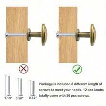 Bronze Vintage Dresser Knobs Antique Round Cabinet Knobs Pulls For Kitchen Metal Round Drawer Knobs Cupboard Closet Wardrobe Zinc Alloy Door Knobs With 3 Sized Screws For Furniture - Bronze - View 3