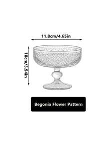 1 pieza Tazón de vidrio con estilo retro e INS para helado, yogur, postre, batido y pudín - transparente - Ver 16