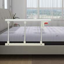 Bed Safety Rail, Folding Bed Assist Handle, Fold Down Bed Rail, Foldable Adult Safety Supported Handle For Home Care - Bạc và Trắng - Xem 1