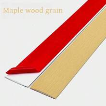 1pc 5cm/1.96in Peel And Stick Floor Transition Strips, Self-Adhesive Wood Grain Flooring Edge Trim, Easy To Cut Edge Sealing Tape - Ideal For Seamless Indoor Wall And Subfloor Decor, Gap Coverage, For Home And Construction Projects, Multi-Purpose Wood Grain Surface - Multicolor - View 13