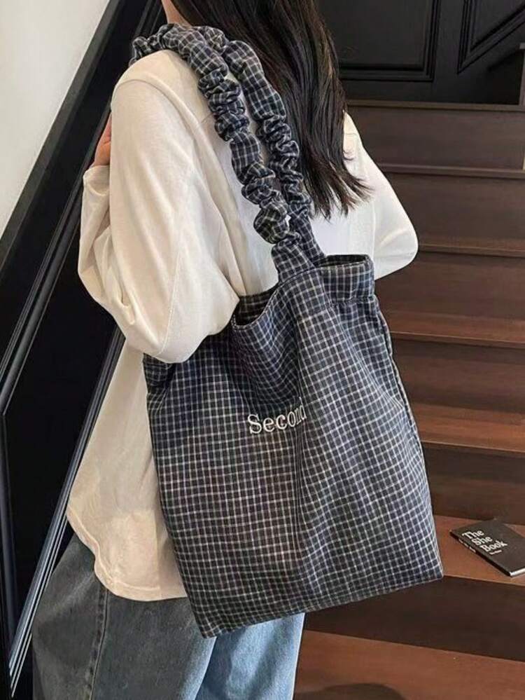 Suitable For Urban Commuting And Campus Use, This Large-Capacity Single-Shoulder Tote Bag Boasts Versatile Matching Capabilities. - Grey - View 8