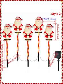 1-5 件 LED 户外太阳能地插圣诞老人雪橇灯，防水太阳能庭院装饰圣诞驯鹿灯 - 彩色 - 查看 22